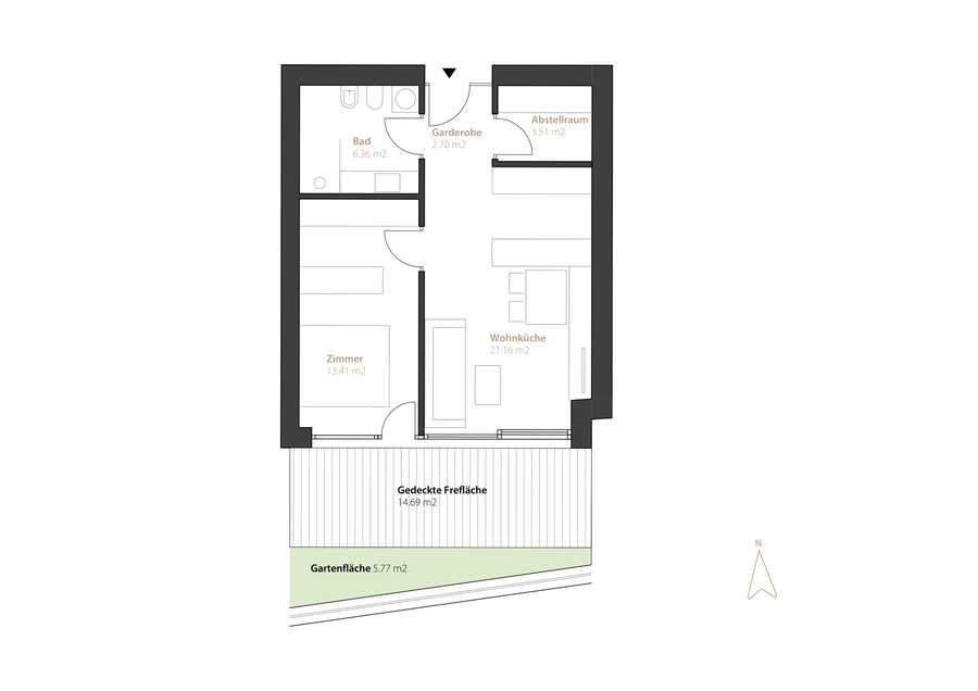 Gemütliche Zweizimmergartenwohnung mit wunderschöner Aussicht - prov 6