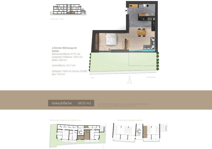 Wunderschöne Zweizimmergartenwohnung mit Südausrichtung - provisions 2