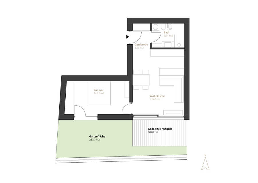 Wunderschöne Zweizimmergartenwohnung mit Südausrichtung - provisions 7